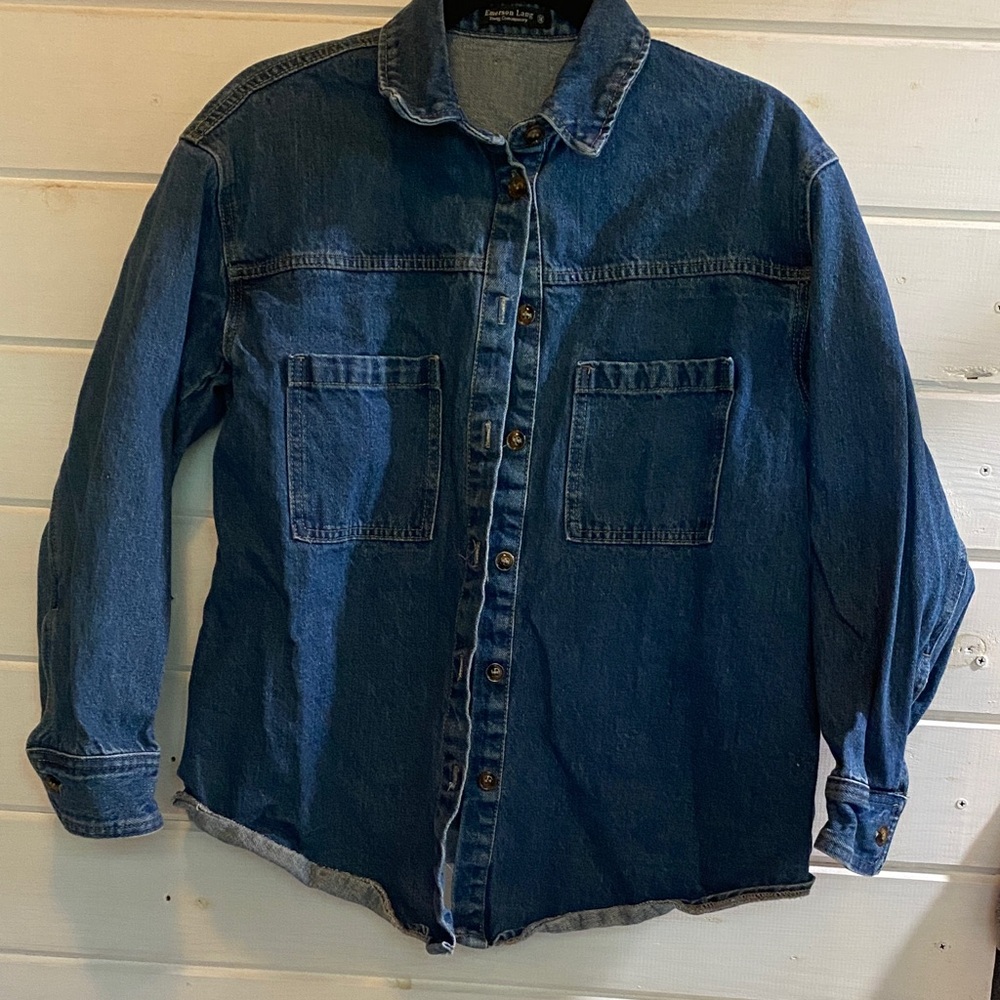 Blue Denim Button-Up Shirt heavy